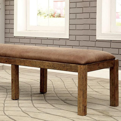 GIANNA Rustic Pine Fabric Bench - Visions in Furniture (La Mirada, CA)