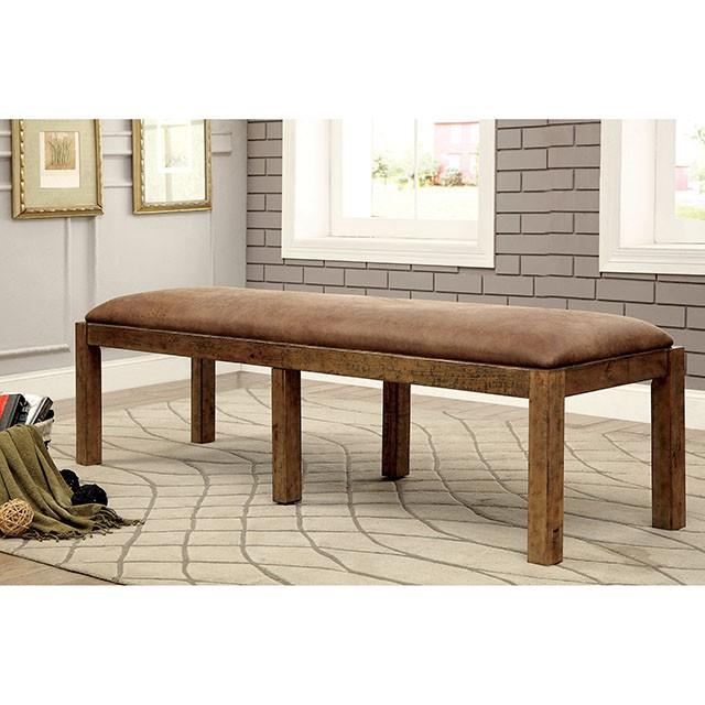 GIANNA Rustic Pine Fabric Bench - Visions in Furniture (La Mirada, CA)