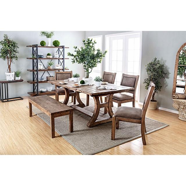 GIANNA Rustic Pine Wooden Bench - Visions in Furniture (La Mirada, CA)