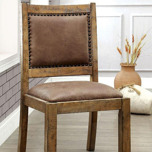 GIANNA Rustic Pine/Brown Side Chair (2/CTN) - Visions in Furniture (La Mirada, CA)