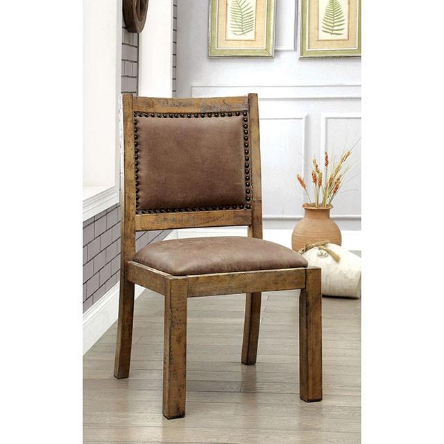 GIANNA Rustic Pine/Brown Side Chair (2/CTN) - Visions in Furniture (La Mirada, CA)