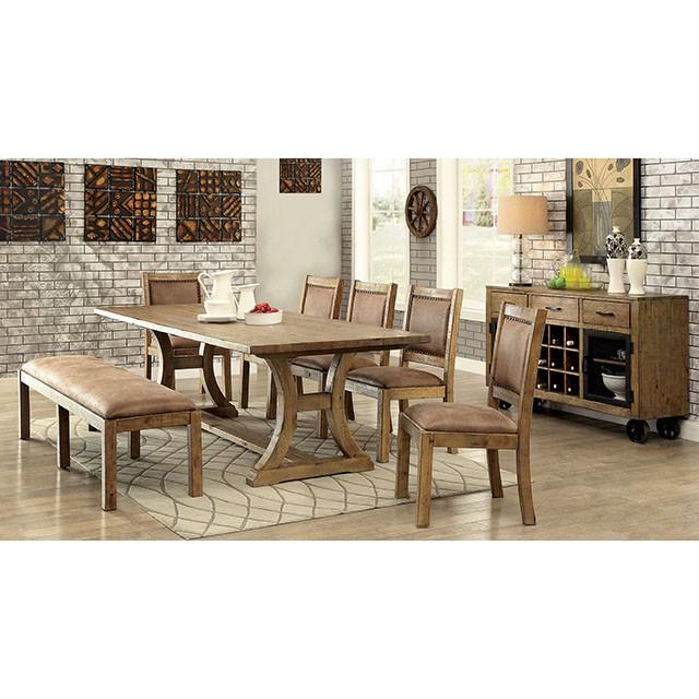 GIANNA Rustic Pine/Brown Side Chair (2/CTN) - Visions in Furniture (La Mirada, CA)