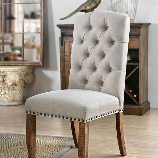 Gianna Rustic Pine/Ivory Side Chair (2/CTN) - Visions in Furniture (La Mirada, CA)