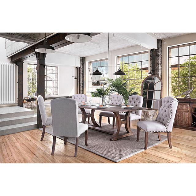 Gianna Rustic Pine/Ivory Wingback Chair (2/CTN) - Visions in Furniture (La Mirada, CA)