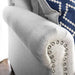 Giovanni Beige/Blue Love Seat - Visions in Furniture (La Mirada, CA)