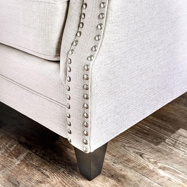 Giovanni Beige/Blue Love Seat - Visions in Furniture (La Mirada, CA)