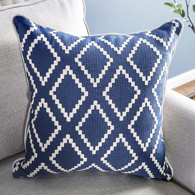 Giovanni Beige/Blue Love Seat - Visions in Furniture (La Mirada, CA)