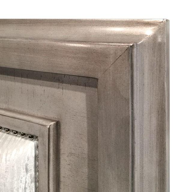 Golva E.King & Queen Bed White & Silver - Visions in Furniture (La Mirada, CA)