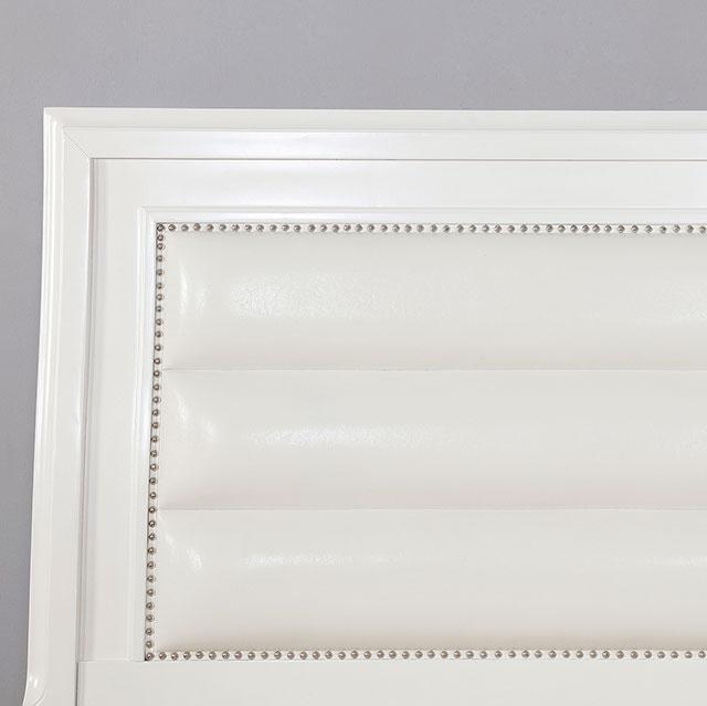 Golva E.King & Queen Bed White & Silver - Visions in Furniture (La Mirada, CA)