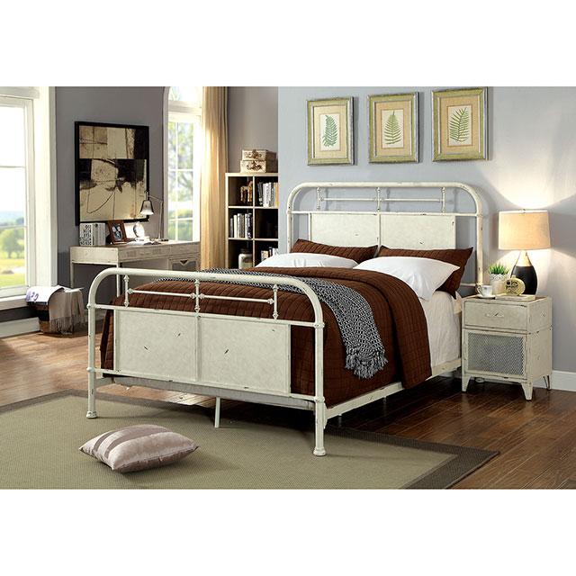 Haldus Cal.King, E.King, & Twin Bed White, Ivory, & Red - Visions in Furniture (La Mirada, CA)