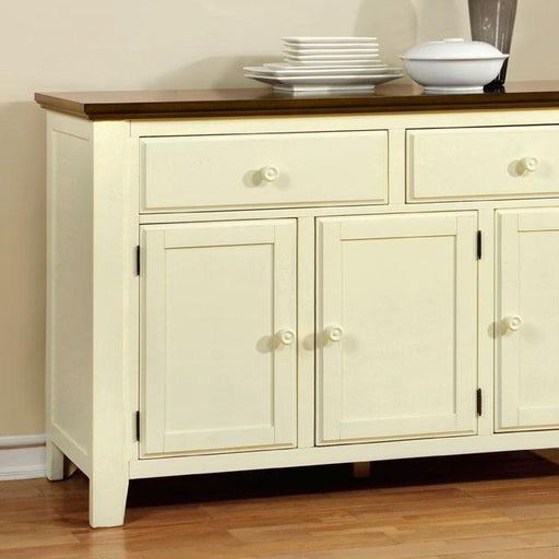 HARRISBURG Vintage White/Dark Oak Server - Visions in Furniture (La Mirada, CA)