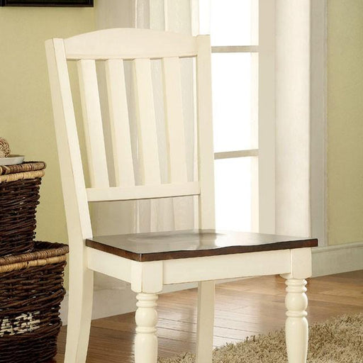 HARRISBURG Vintage White/Dark Oak Side Chair (2/CTN) - Visions in Furniture (La Mirada, CA)