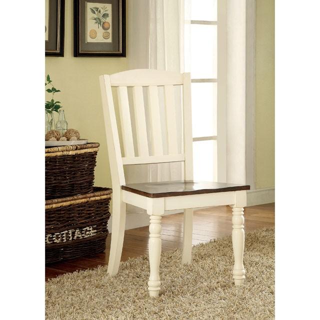 HARRISBURG Vintage White/Dark Oak Side Chair (2/CTN) - Visions in Furniture (La Mirada, CA)