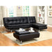 HAUSER II Black/Chrome Ottoman, Black - Visions in Furniture (La Mirada, CA)