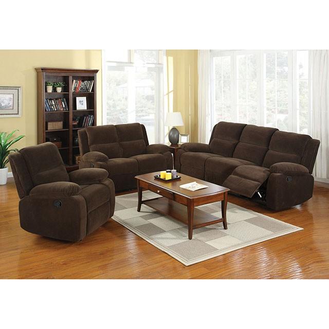 Haven Dark Brown Love Seat w/ 2 Recliners - Visions in Furniture (La Mirada, CA)
