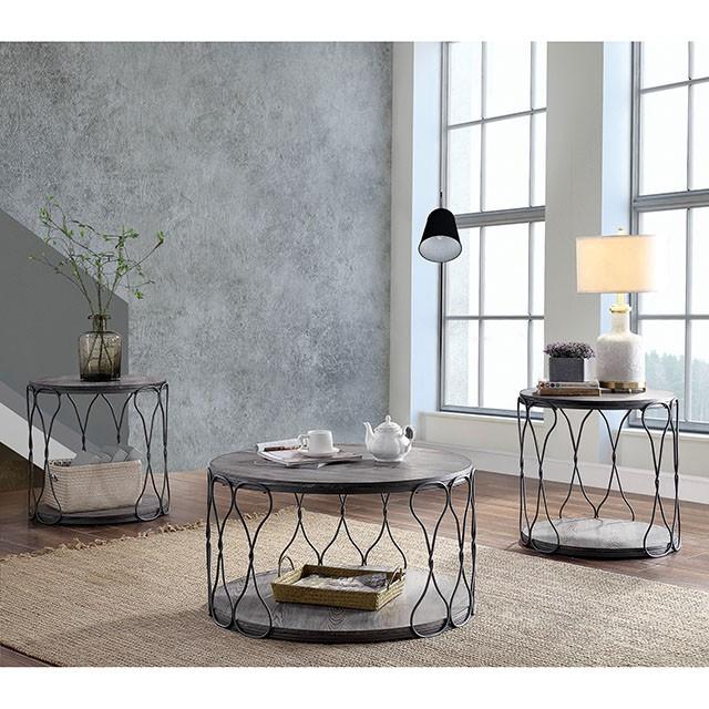 Hawdon Gray End Table - Visions in Furniture (La Mirada, CA)