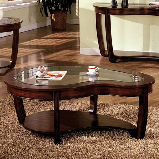 Crystal Falls Dark Cherry Coffee Table - Visions in Furniture (La Mirada, CA)