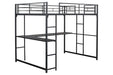 Cybill Full Loft Bed White, Silver, & Black - Visions in Furniture (La Mirada, CA)
