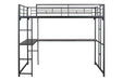 Cybill Full Loft Bed White, Silver, & Black - Visions in Furniture (La Mirada, CA)