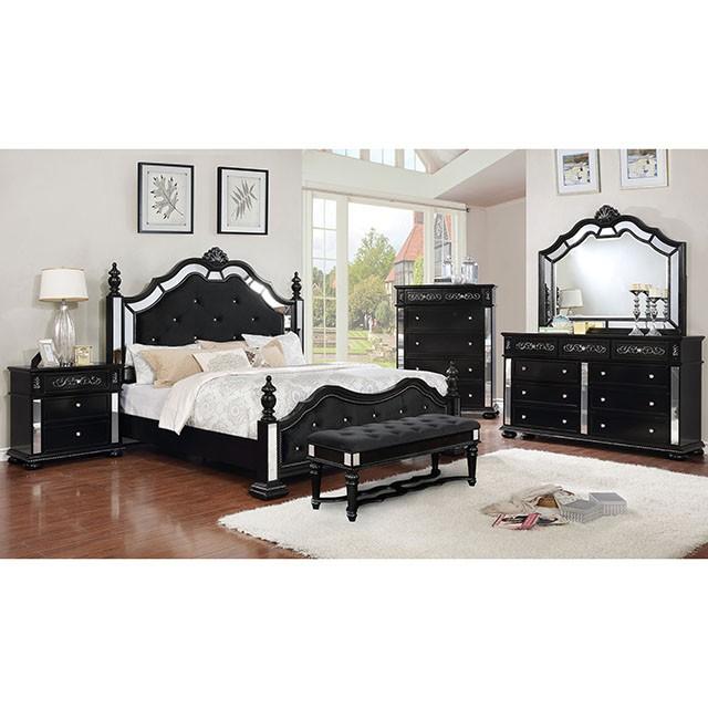 Azha Black Bench - Visions in Furniture (La Mirada, CA)