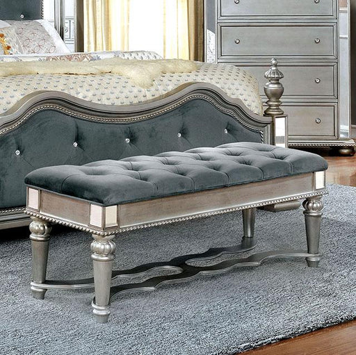 Azha Silver/Gray Bench - Visions in Furniture (La Mirada, CA)