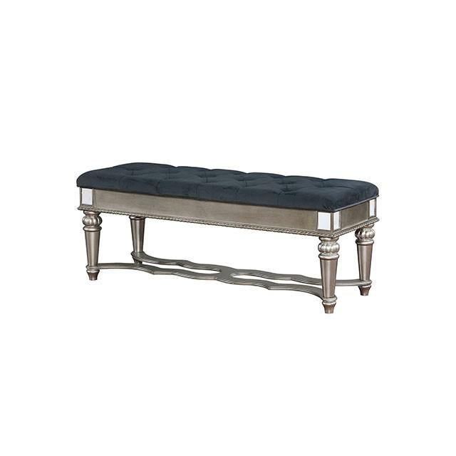 Azha Silver/Gray Bench - Visions in Furniture (La Mirada, CA)