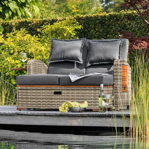 Bahia Tobago Reclining Chaise Lounge Brown & Gray - Visions in Furniture (La Mirada, CA)
