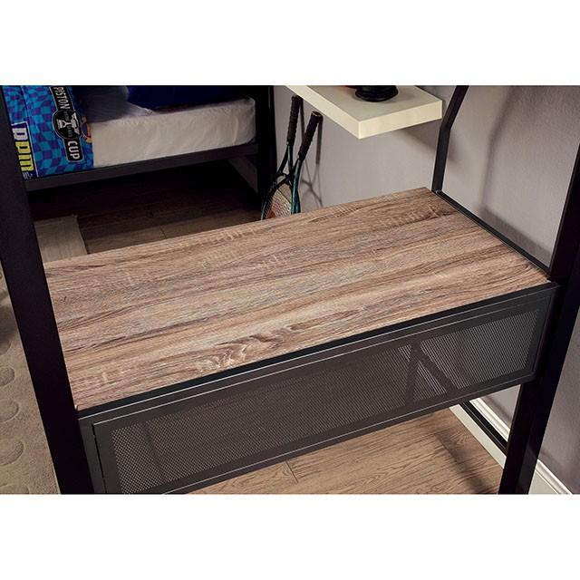 BALLARAT Silver Triple Twin Bunk Bed w/ Desk - Visions in Furniture (La Mirada, CA)