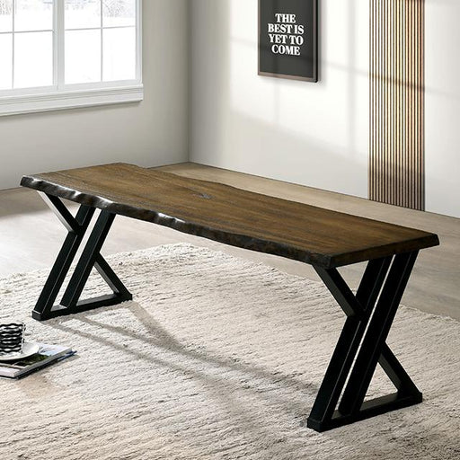 BARBARY Bench, Black/Dark Oak - Visions in Furniture (La Mirada, CA)