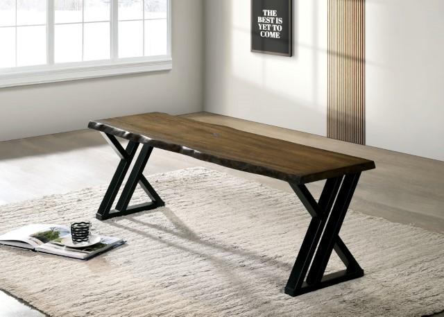 BARBARY Bench, Black/Dark Oak - Visions in Furniture (La Mirada, CA)