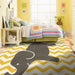 BARON 5' X 8', Area Rug, Elephant, Yellow/Gray - Visions in Furniture (La Mirada, CA)