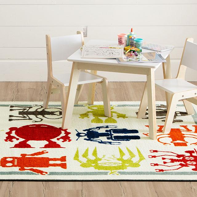 BARON 5' X 8', Area Rug, Robots, Multi/Ivory - Visions in Furniture (La Mirada, CA)