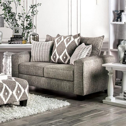 Basie Gray Love Seat - Visions in Furniture (La Mirada, CA)