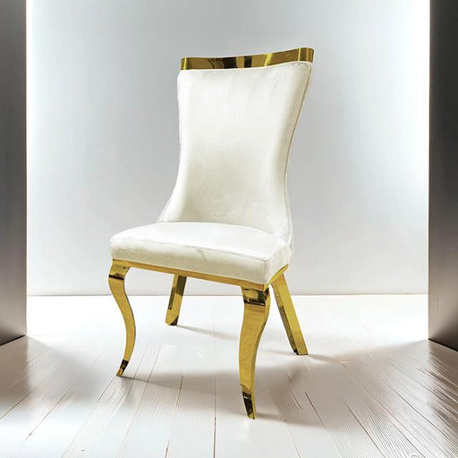 Basilicata Gold Chair (2/CTN) White, Gray, & Black - Visions in Furniture (La Mirada, CA)