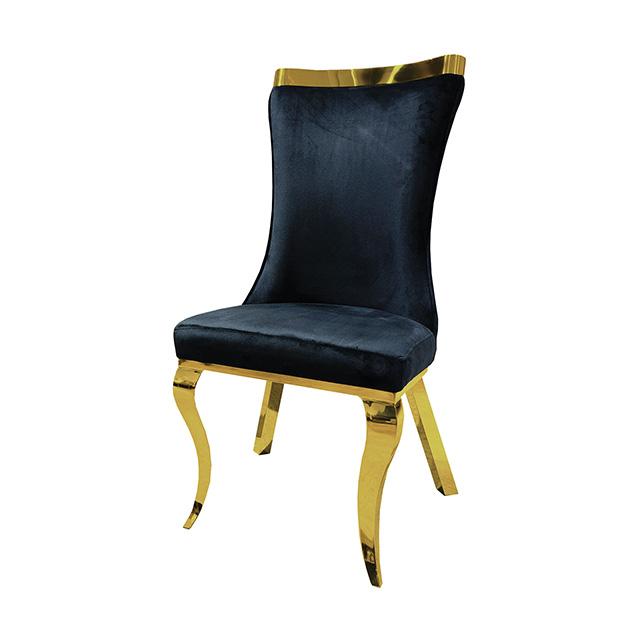 Basilicata Gold Chair (2/CTN) White, Gray, & Black - Visions in Furniture (La Mirada, CA)