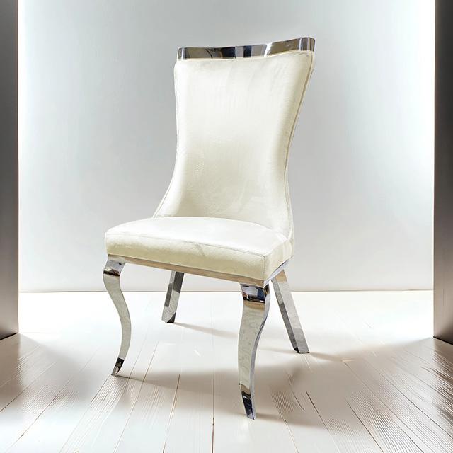 Basilicata Gold Chair (2/CTN) White, Gray, & Black - Visions in Furniture (La Mirada, CA)