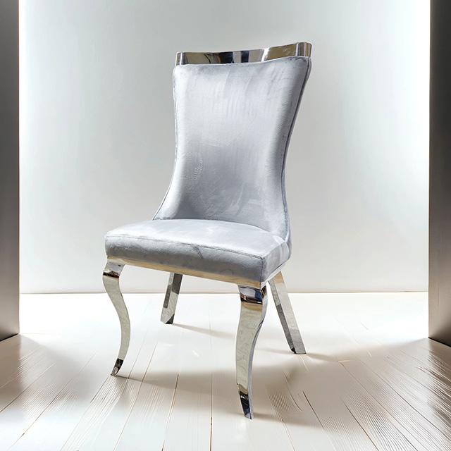 Basilicata Gold Chair (2/CTN) White, Gray, & Black - Visions in Furniture (La Mirada, CA)