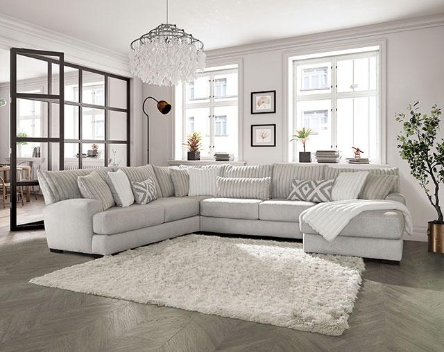 HERMISTON Sectional, Gray - Visions in Furniture (La Mirada, CA)