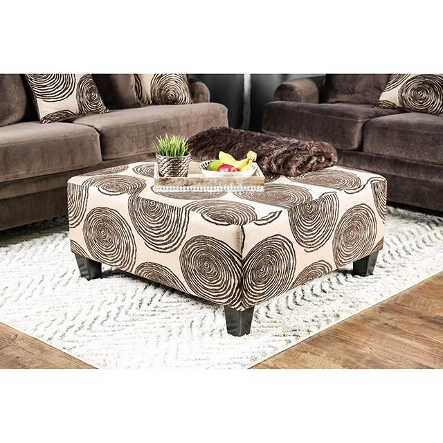 Bonaventura Brown Ottoman - Visions in Furniture (La Mirada, CA)