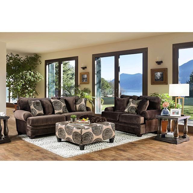 Bonaventura Brown Ottoman - Visions in Furniture (La Mirada, CA)
