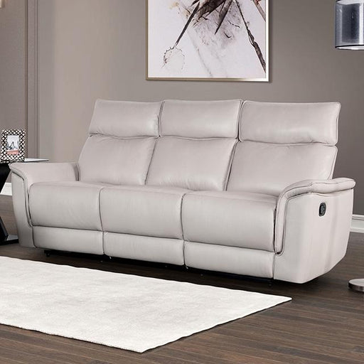 Bienne Sofa Manual Recliner White & Black - Visions in Furniture (La Mirada, CA)