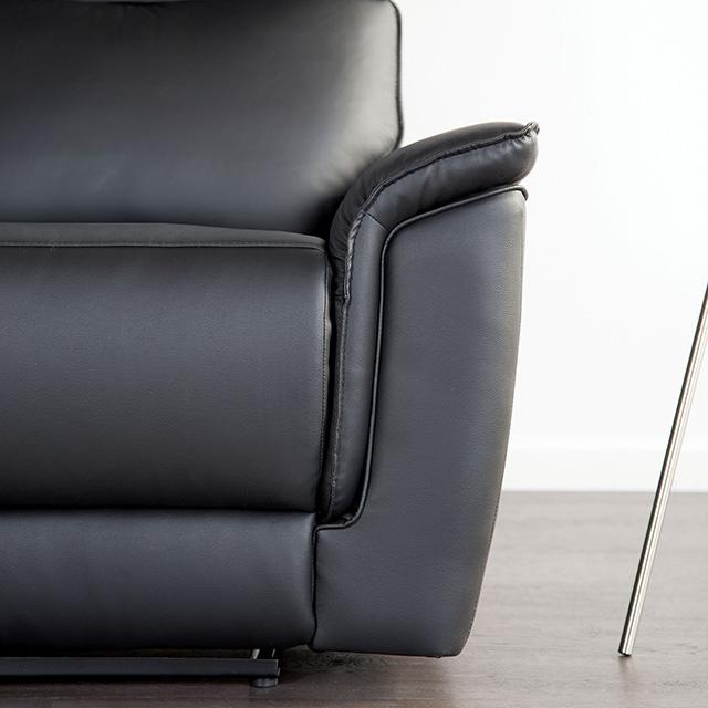 Bienne Loveseat Manual Recliner White & Black - Visions in Furniture (La Mirada, CA)