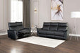 Bienne Loveseat Manual Recliner White & Black - Visions in Furniture (La Mirada, CA)