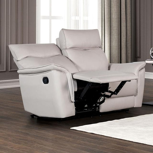 Bienne Loveseat Manual Recliner White & Black - Visions in Furniture (La Mirada, CA)