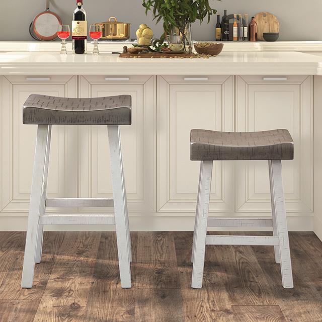Biasca 29" Stool (2/CTN) White, Brown, & Black - Visions in Furniture (La Mirada, CA)