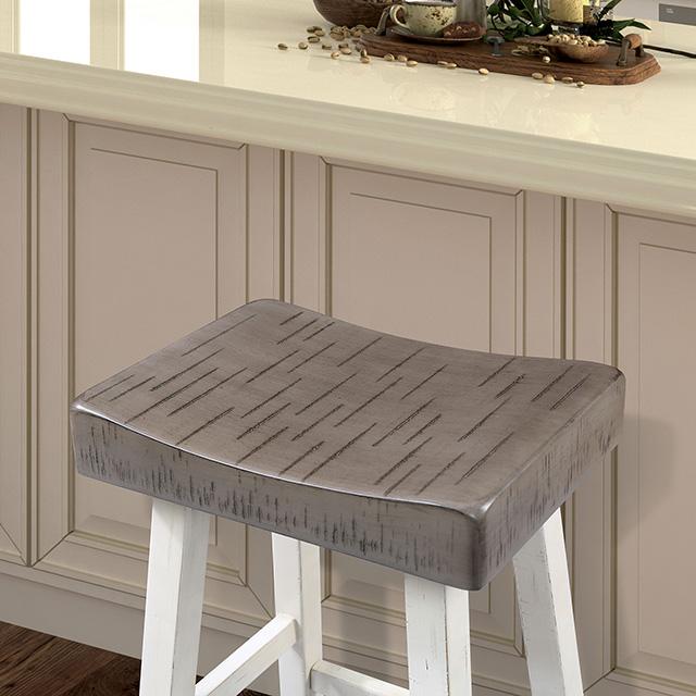 Biasca 29" Stool (2/CTN) White, Brown, & Black - Visions in Furniture (La Mirada, CA)