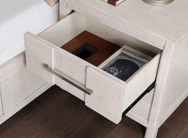 Berenice Espresso Night Stand White, Gray, & Espresso - Visions in Furniture (La Mirada, CA)