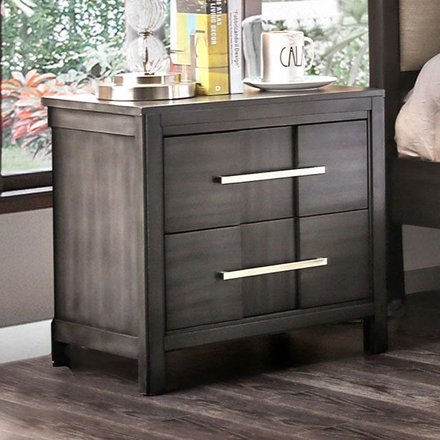 Berenice Espresso Night Stand White, Gray, & Espresso - Visions in Furniture (La Mirada, CA)