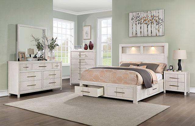 Berenice Espresso Night Stand White, Gray, & Espresso - Visions in Furniture (La Mirada, CA)