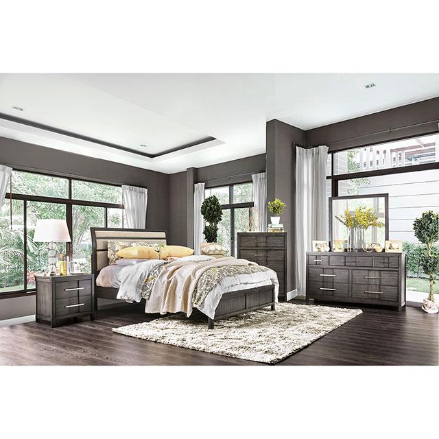 Berenice Espresso Night Stand White, Gray, & Espresso - Visions in Furniture (La Mirada, CA)